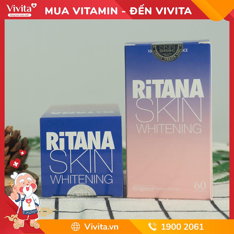 Viên Uống Ritana Skin Whitening | Hỗ Trợ Giúp Da Trắng Hồng, Căng Mịn | Hộp 60 Viên