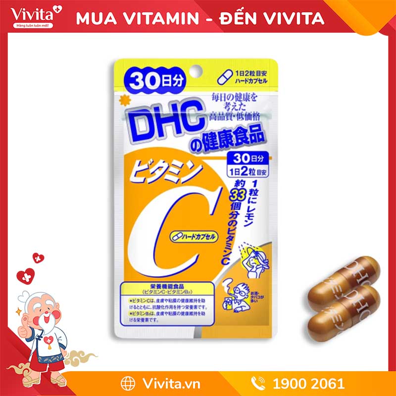 Viên Uống DHC Vitamin C 30 Days - Hỗ Trợ Làm Đẹp Da (Gói 60 Viên)