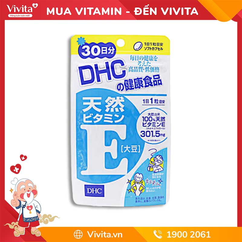 Viên Uống DHC Vitamin E Soybean 30 Days Hỗ trợ làm đẹp da tự nhiên | Gói 30 viên