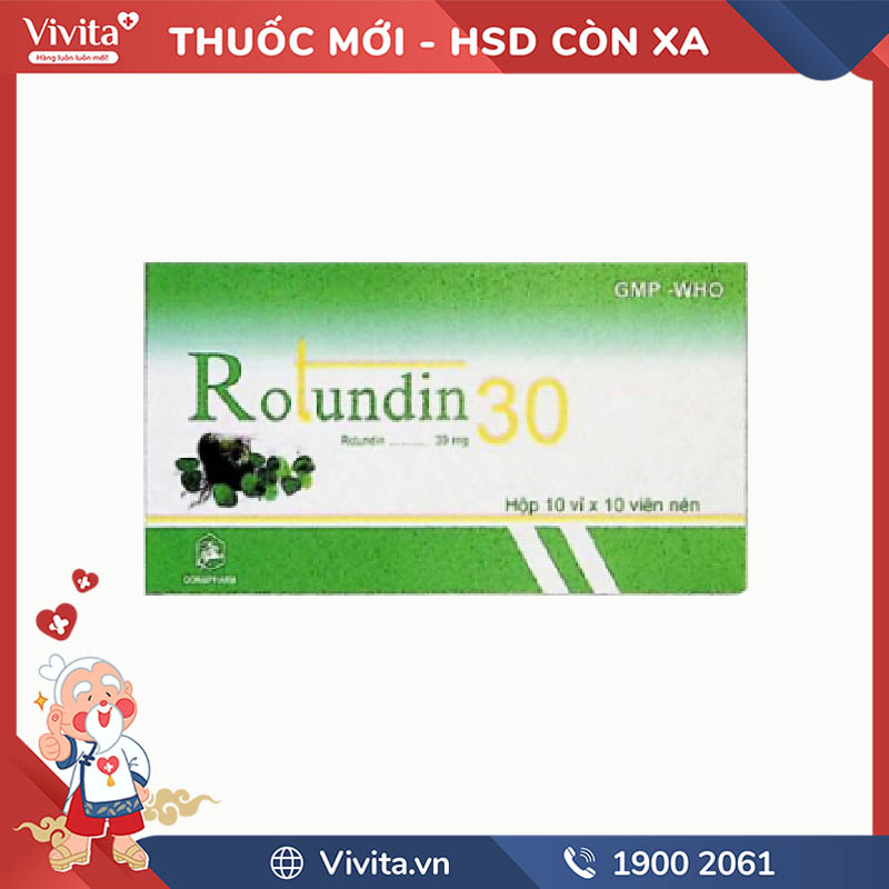 Thuốc an thần, trị mất ngủ Rotundin 30 | Hộp 100 viên