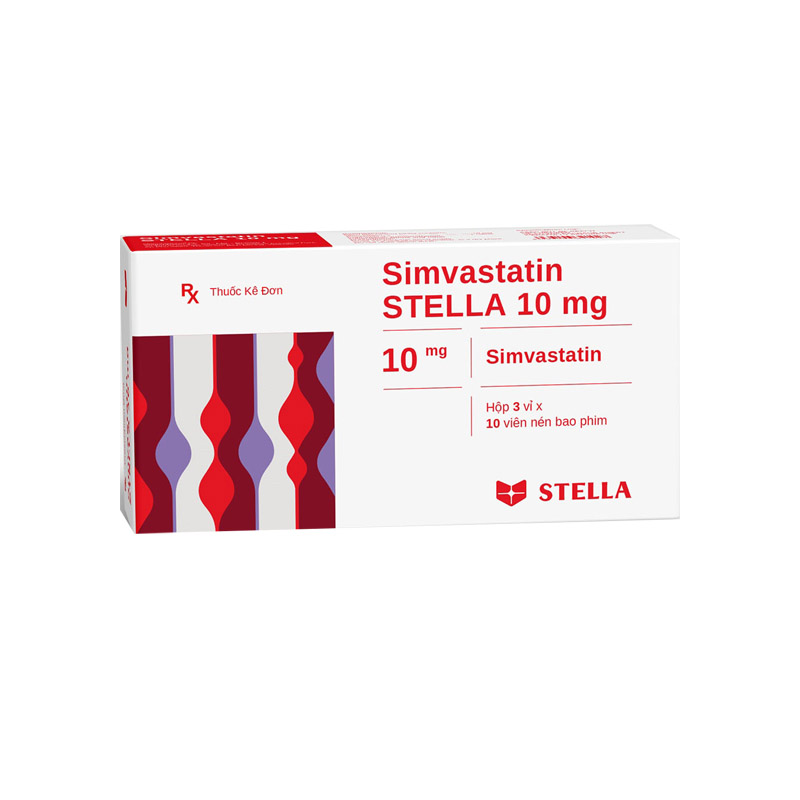 Thuốc trị mỡ máu Simvastatin Stella 10mg | Hộp 30 viên