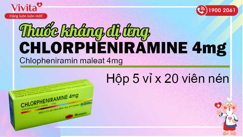 Thuốc Chlorpheniramine 4mg Mekophar 100 viên