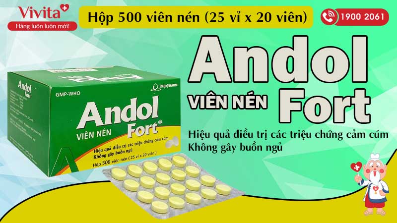 Thuốc giảm đau Andol Fort 500mg imexpharm