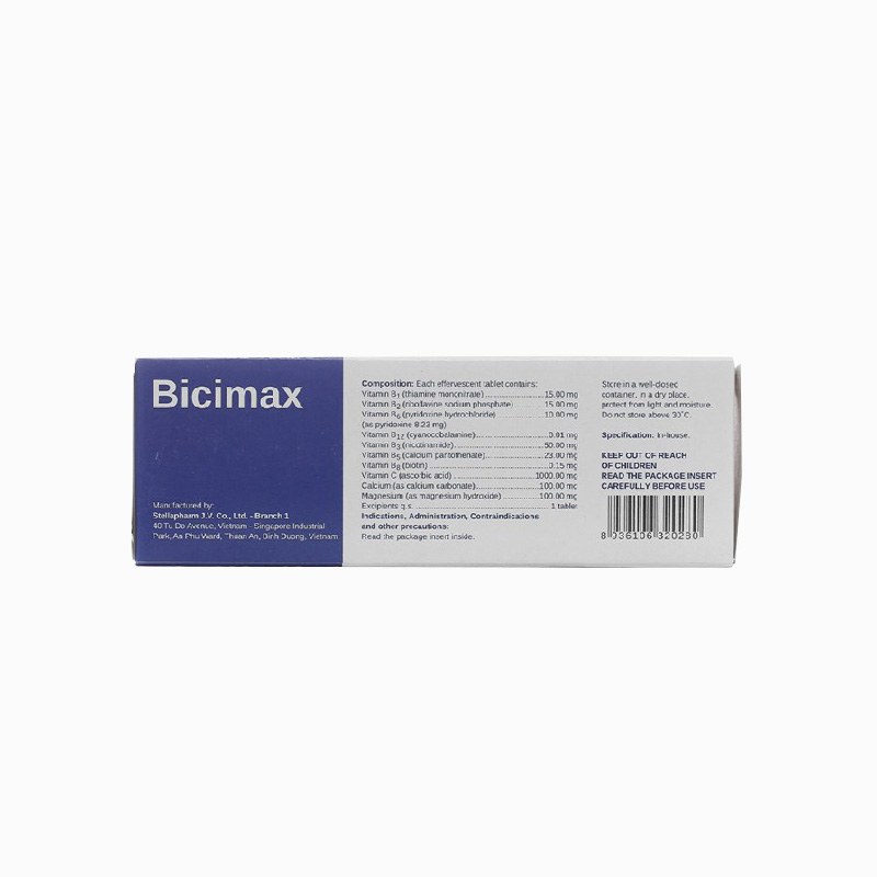 Viên sủi bổ sung vitamin và khoáng chất Bicimax | Tuýp 10 viên