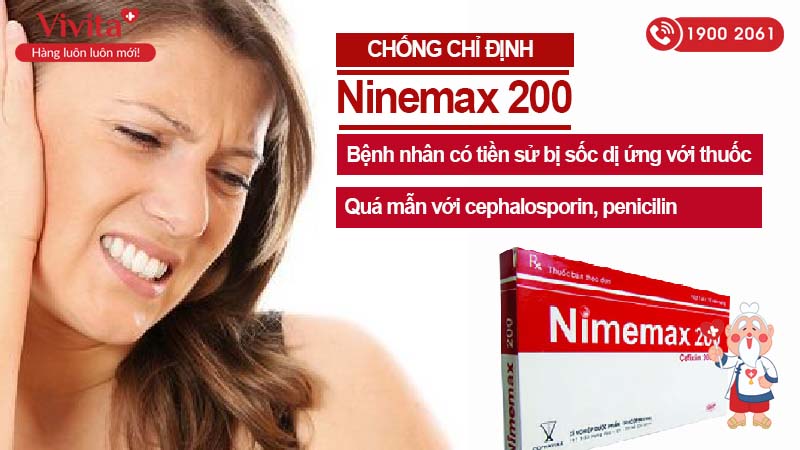 Chống chỉ định khi dùng thuốc Ninemax 200