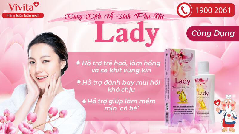Dung Dịch Lady Hỗ Trợ Vệ Sinh Vùng Kín Phụ Nữ (Chai 150 ml)