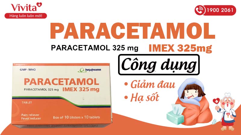 Công dụng paracetamol imex 325mg