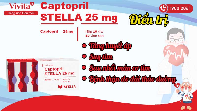Công dụng Captopril Stella 25mg