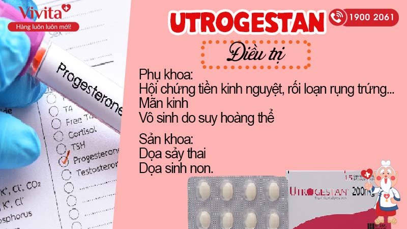Công dụng thuốc bổ sung progesteron Utrogestan 200mg