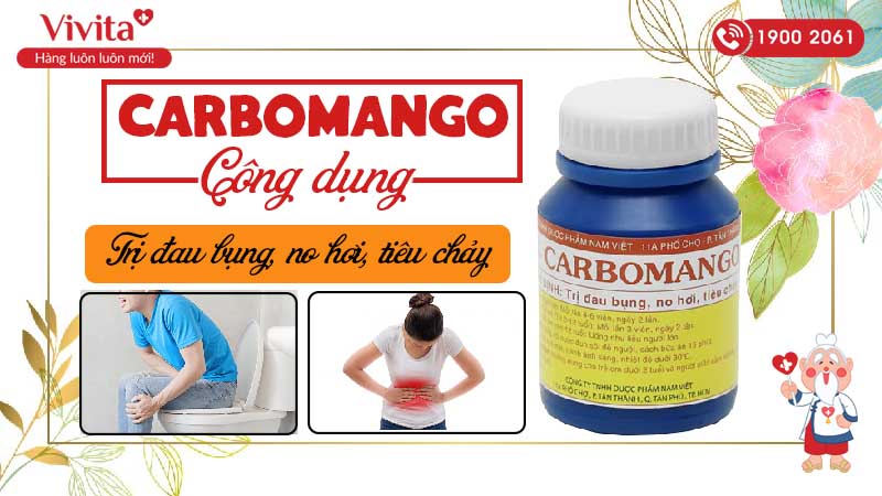 Công dụng thuốc trị đầy hơi, khó tiêu Carbomango