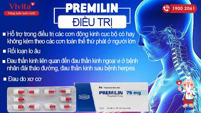 Công dụng thuốc trị đau dây thần kinh Premilin 75mg