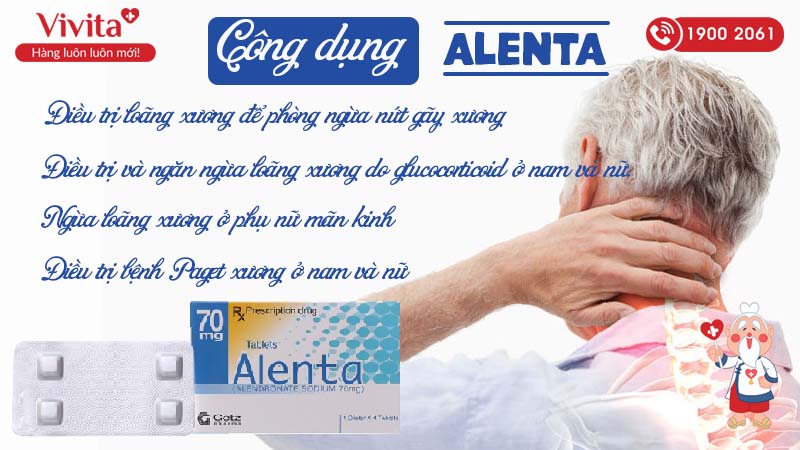 Công dụng thuốc trị loãng xương Alenta 70mg