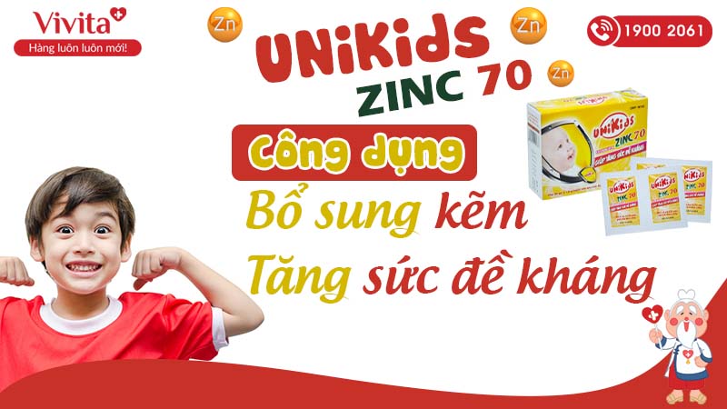 Công dụng Thuốc bổ sung kẽm unikids zinc 70