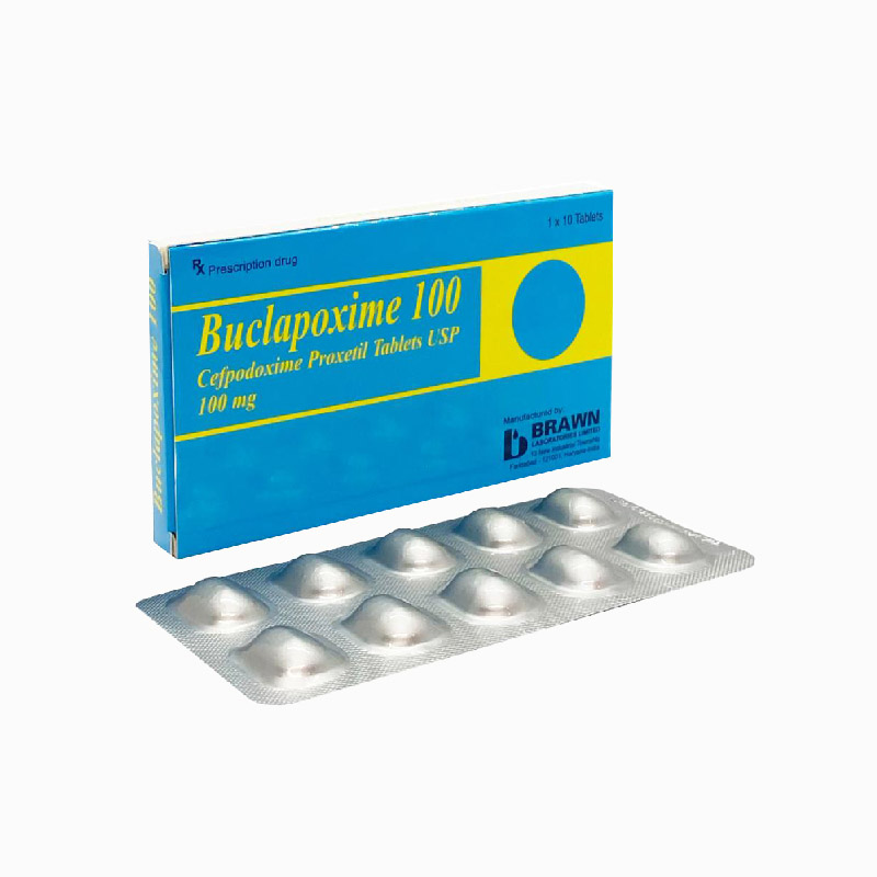 Thuốc kháng sinh trị nhiễm khuẩn Buclapoxime 100 mg | Hộp 10 viên