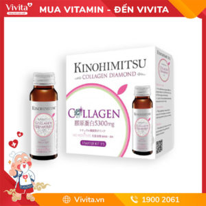 Nước Uống Kinohimitsu Collagen Diamond 5300 Kit 3 | Hỗ Trợ Làm Đẹp Da | Hộp 3 Chai