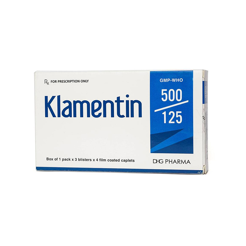 Thuốc kháng sinh Klamentin 500mg/125mg | Hộp 12 viên