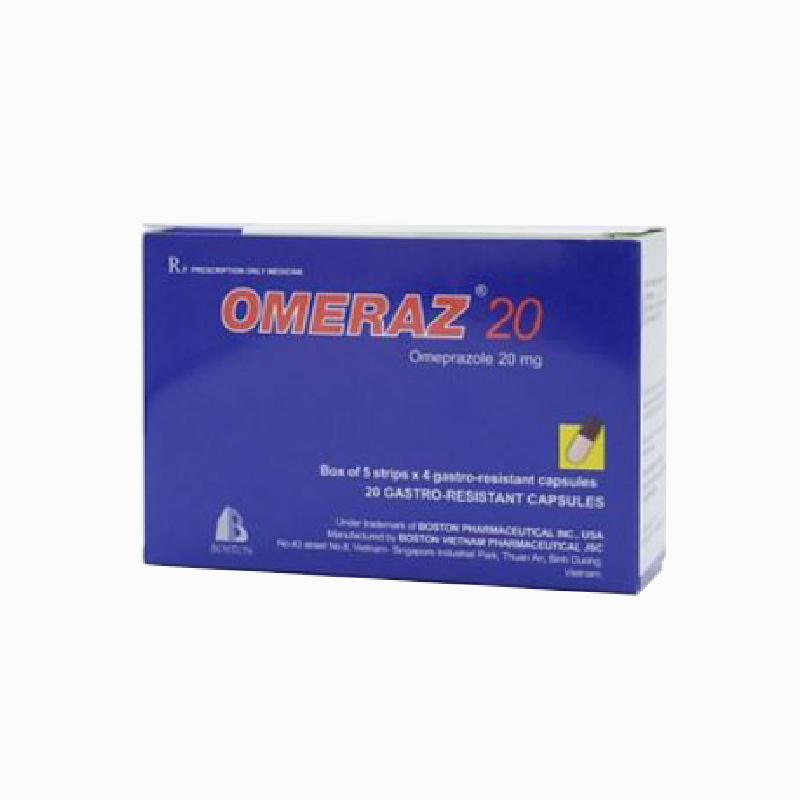 Thuốc trị loét dạ dày Omeraz 20 | Hộp 20 viên