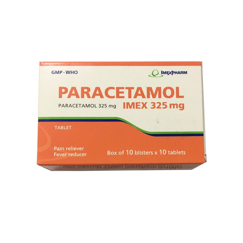 Thuốc giảm đau, hạ sốt Paracetamol 325mg imexpharm | Hộp 100 viên