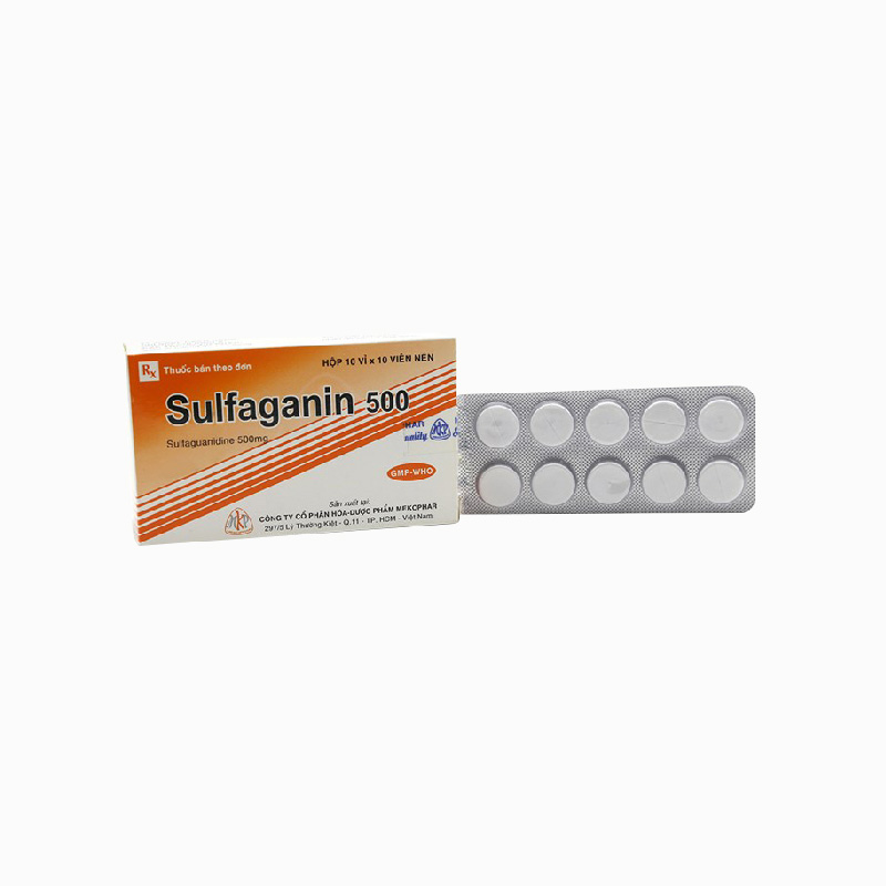Thuốc trị tiêu chảy Sulfaganin 500mg | Hộp 100 viên