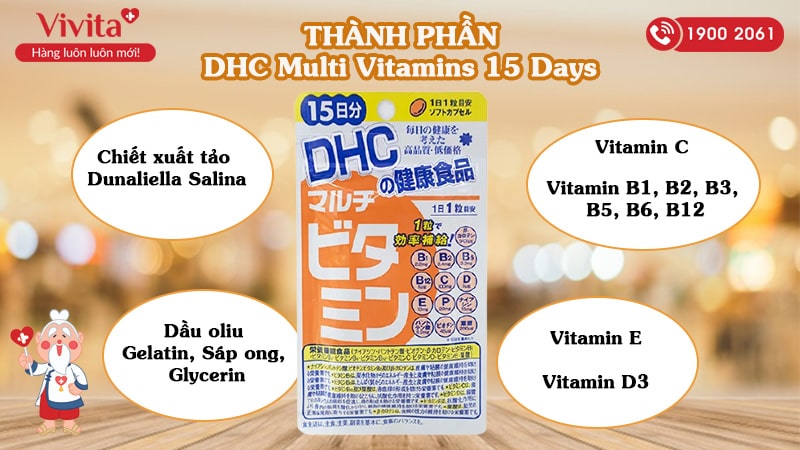 thành phần DHC Multi Vitamins 15 Days