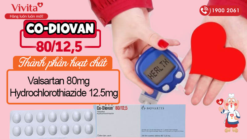 Thành phần thuốc trị cao huyết áp Co Diovan 80mg/12.5mg