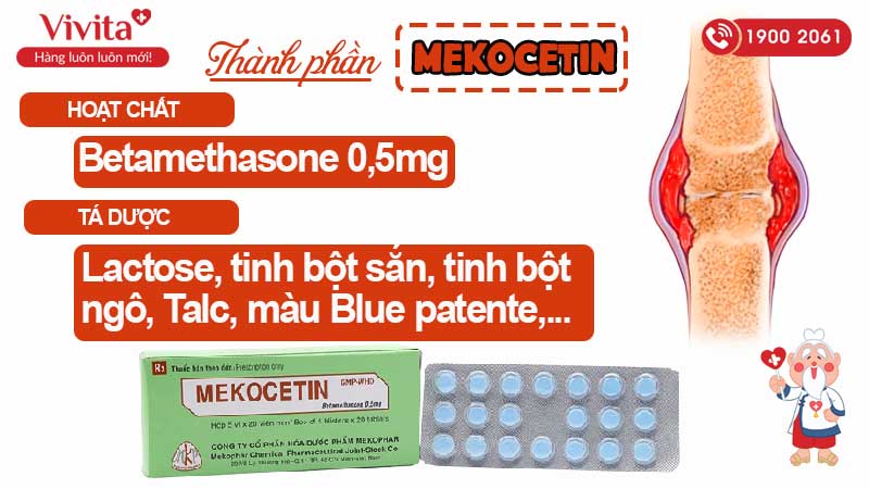 Thành phần thuốc kháng viêm Mekocetin