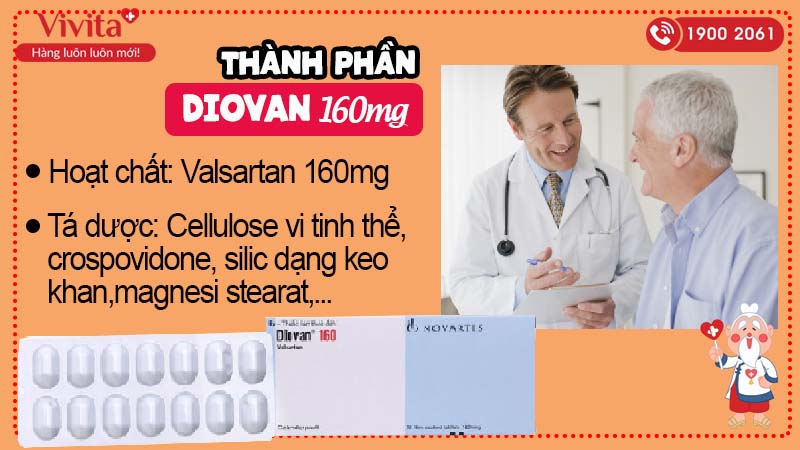 Thành phần thuốc trị cao huyết áp Diovan 160mg