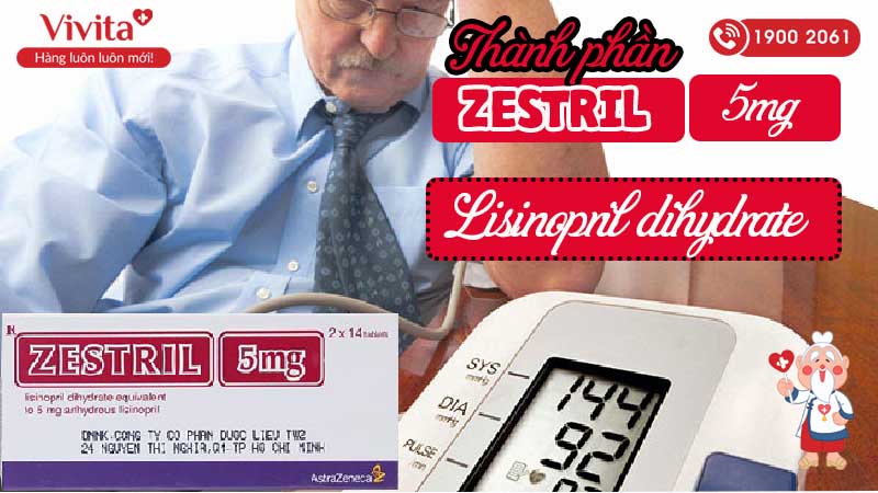 Thành phần thuốc trị cao huyết áp, suy tim Zestril 5mg