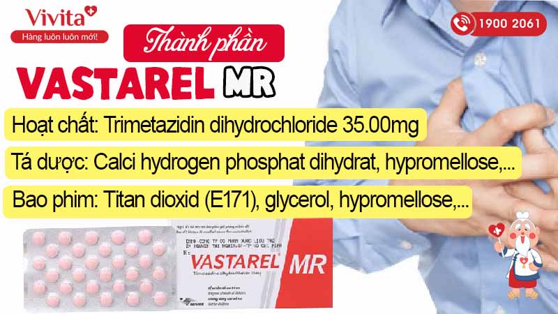 Thành phần thuốc trị đau thắt ngực Vastarel MR 