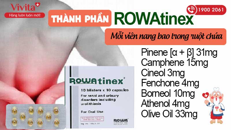 Thành phần thuốc trị sỏi thận, sỏi niệu Rowatinex 
