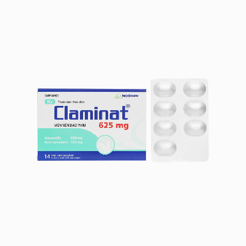 Thuốc kháng sinh Claminat 625mg | Hộp 14 viên
