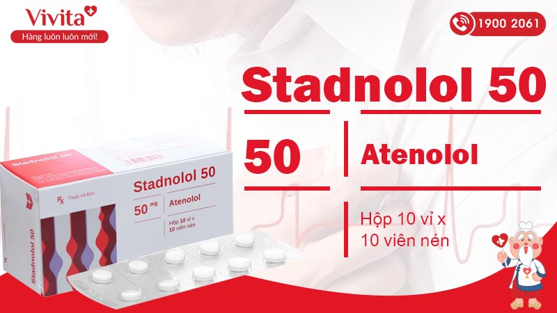Thuốc điều trị tăng huyết áp Stadnolol 50mg hộp 100 viên