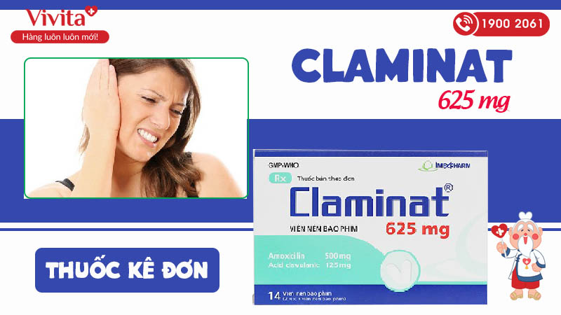 Thuốc kháng sinh Claminat 625mg