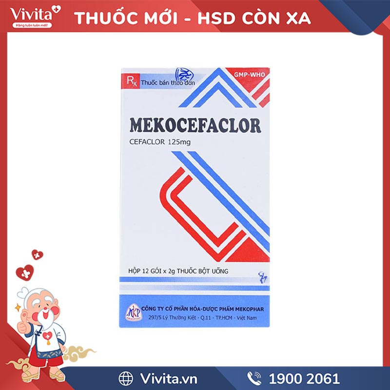 Thuốc kháng sinh Mekocefaclor | Hộp 12 gói