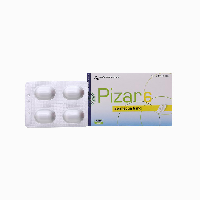 Thuốc tẩy giun, sán Pizar 6 | Hộp 4 viên