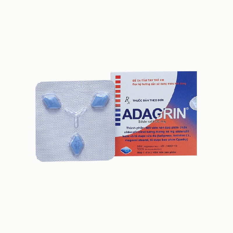 Thuốc trị rối loạn cương dương Adagrin 50mg | Hộp 3 viên