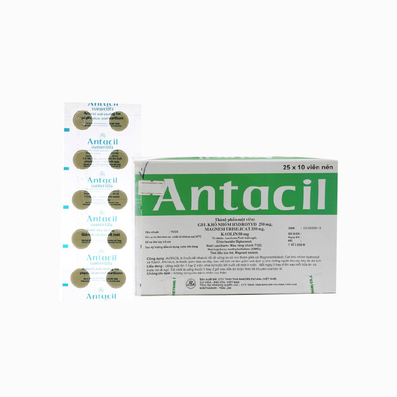 Thuốc trị viêm loét dạ dày Antacil | Hộp 25 vỉ