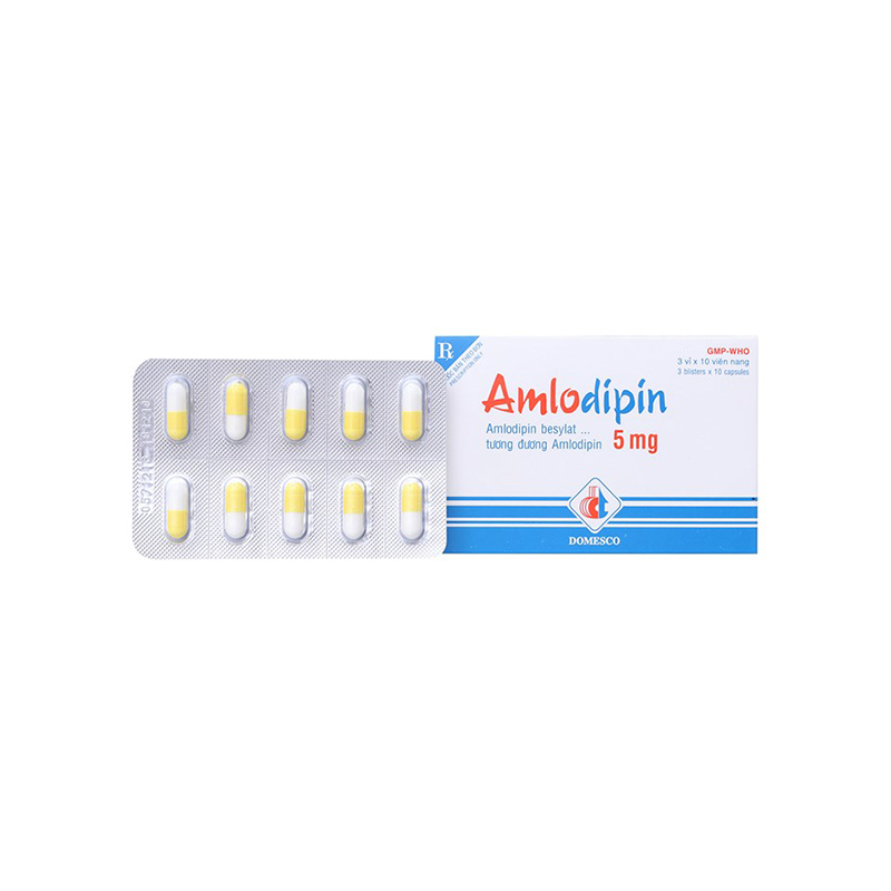 Thuốc trị cao huyết áp Amlodipin 5mg l Hộp 30 viên