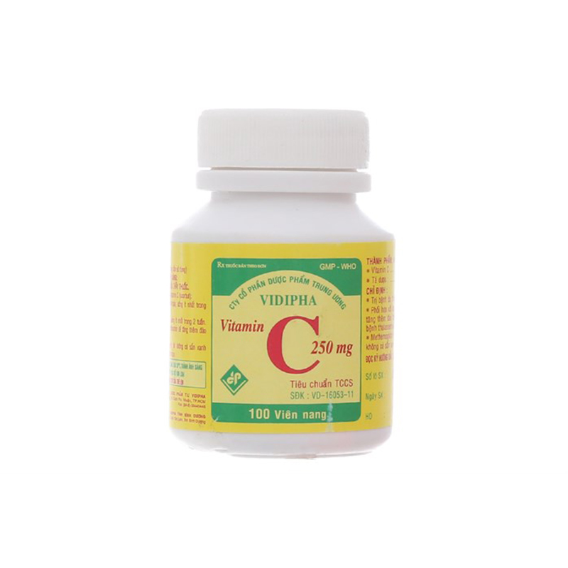 Thuốc bổ sung vitamin C 250mg Vidipha l Hộp 100 viên