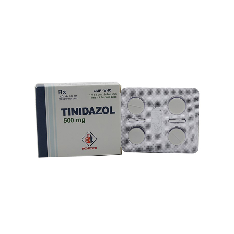 Thuốc trị nấm Tinidazol Domesco 500mg l Hộp 4 viên