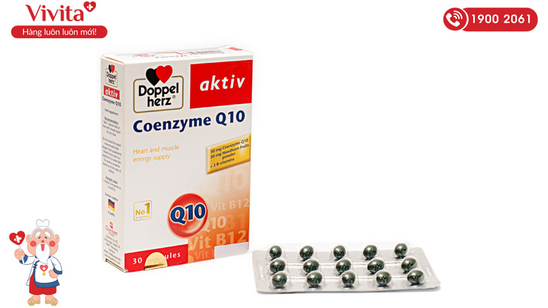 Viên Uống Coenzyme Q10 Hỗ Trợ Tăng Cường Sức Khỏe Tim Mạch Hộp 30 Viên
