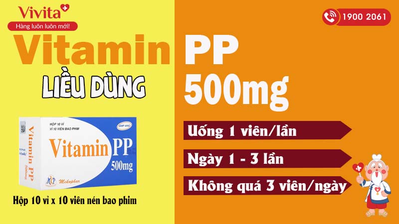 Liều dùng Vitamin PP 500mg Mekophar