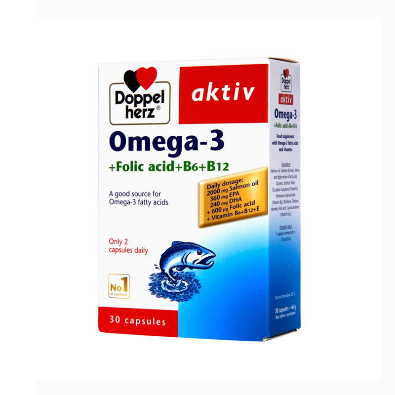 Viên Uống Omega 3 Acid Folic B6 B12 Hỗ Trợ Bổ Sung Dưỡng Chất Cho Cơ Thể (Hộp 30 Viên)