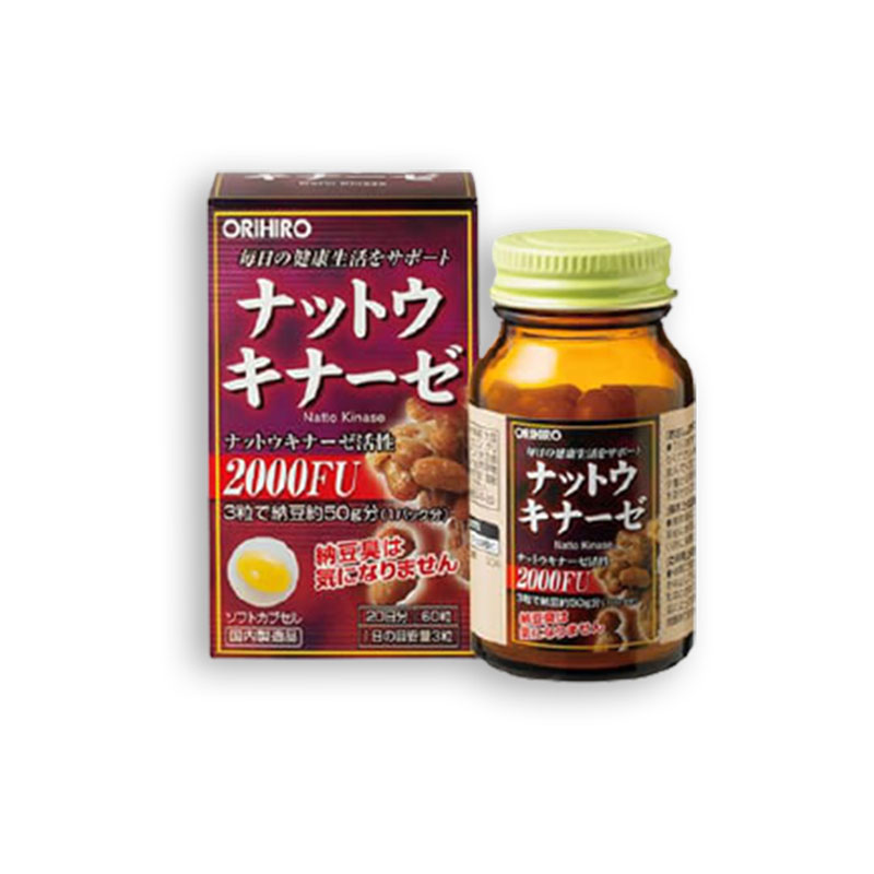 Viên uống Nattokinase 2000FU Orihiro Nhật Bản chống đột quỵ (60 viên)