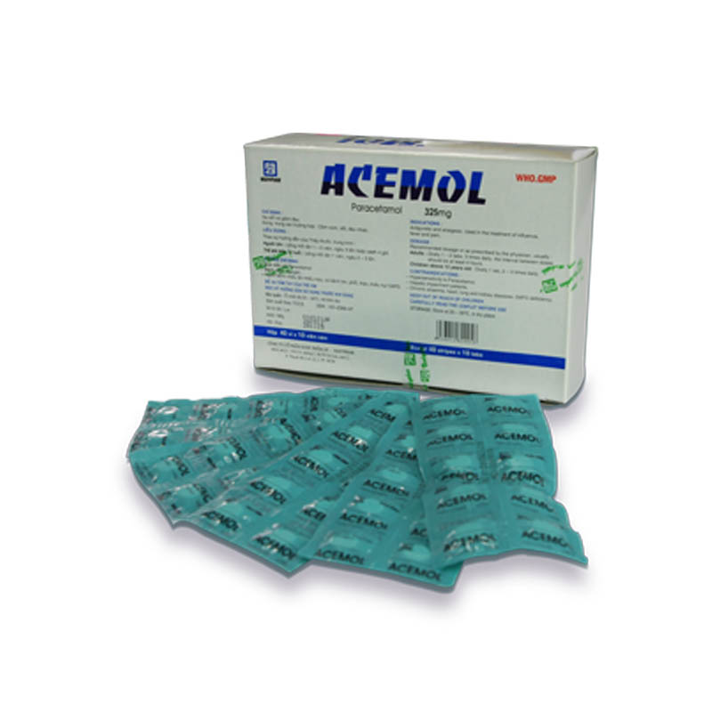 Thuốc giảm đau, hạ sốt Acemol 325mg Vỉ xé | Hộp 400 viên