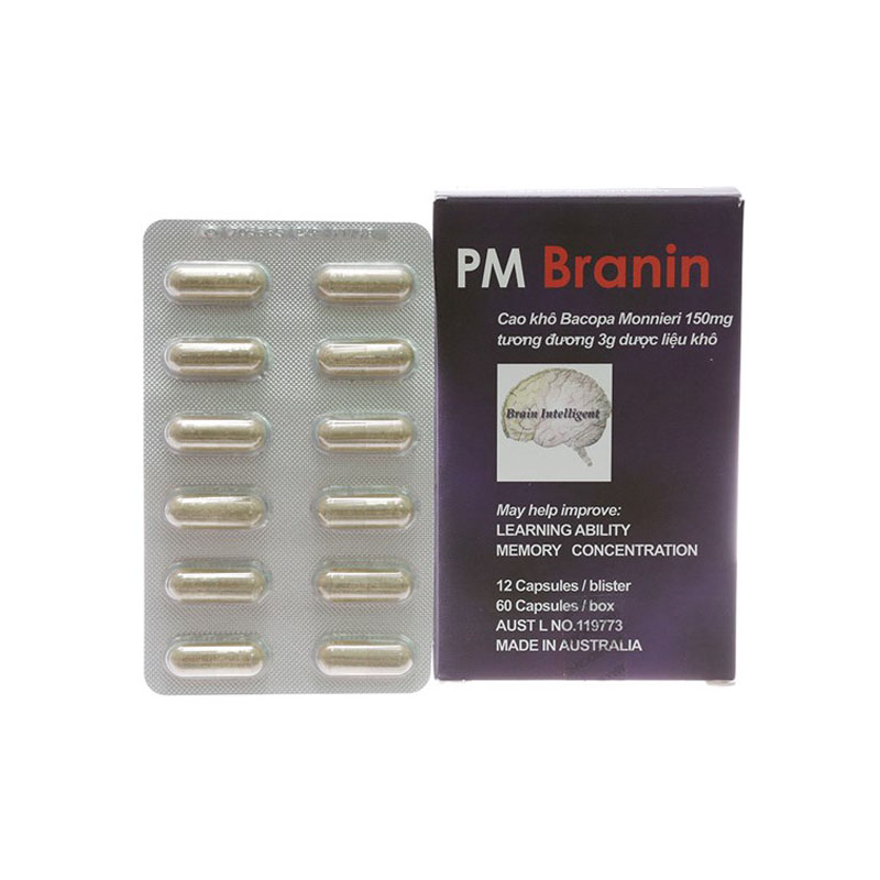 Thuốc bổ não PM Branin | Hộp 60 viên