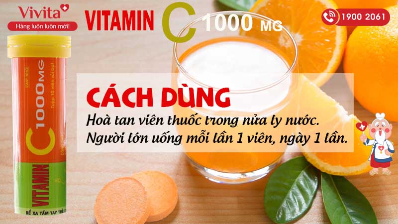 Cách dùng viên sủi Vitamin C 1000mg OPC