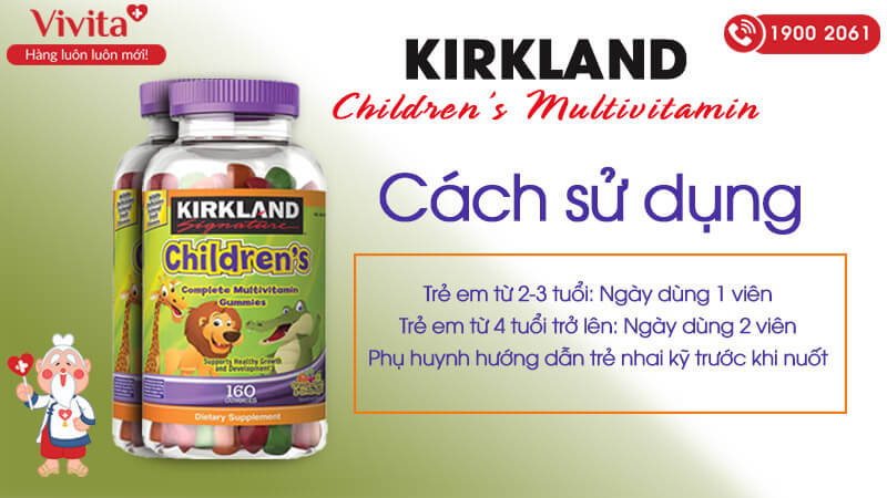Cách sử dụng kẹo dinh dưỡng Kirkland Children’s Multivitamin