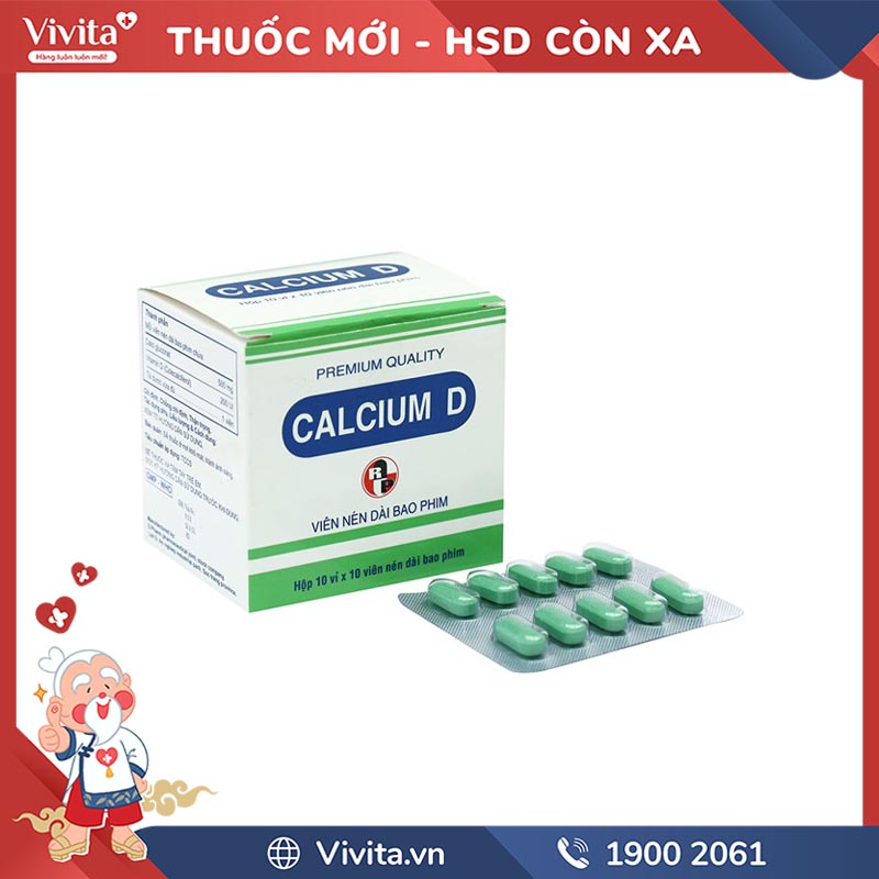 Thuốc bổ sung Canxi Calcium D | Hộp 100 viên