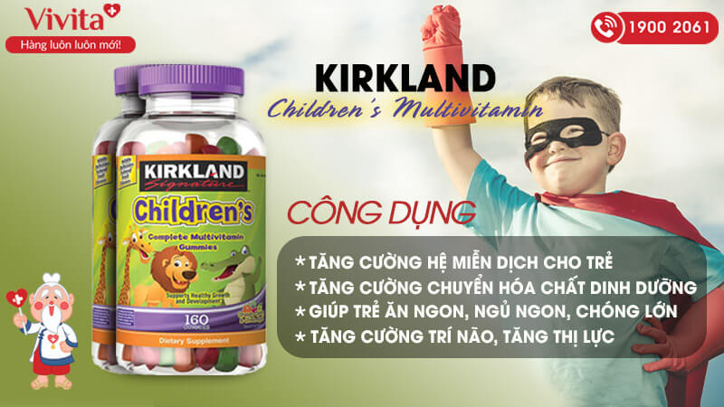 Công dụng kẹo dẻo dinh dưỡng Kirkland Children’s Multivitamin
